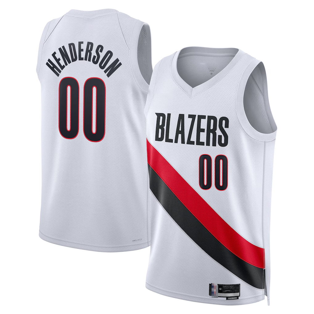 Kdoa PT.Blazers #00 Scoot Henderson White Swingman Jerseys - Association Edition