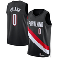 Kdoa PT.Blazers #0 Damian Lillard Black Swingman Player Jerseys - Icon Edition