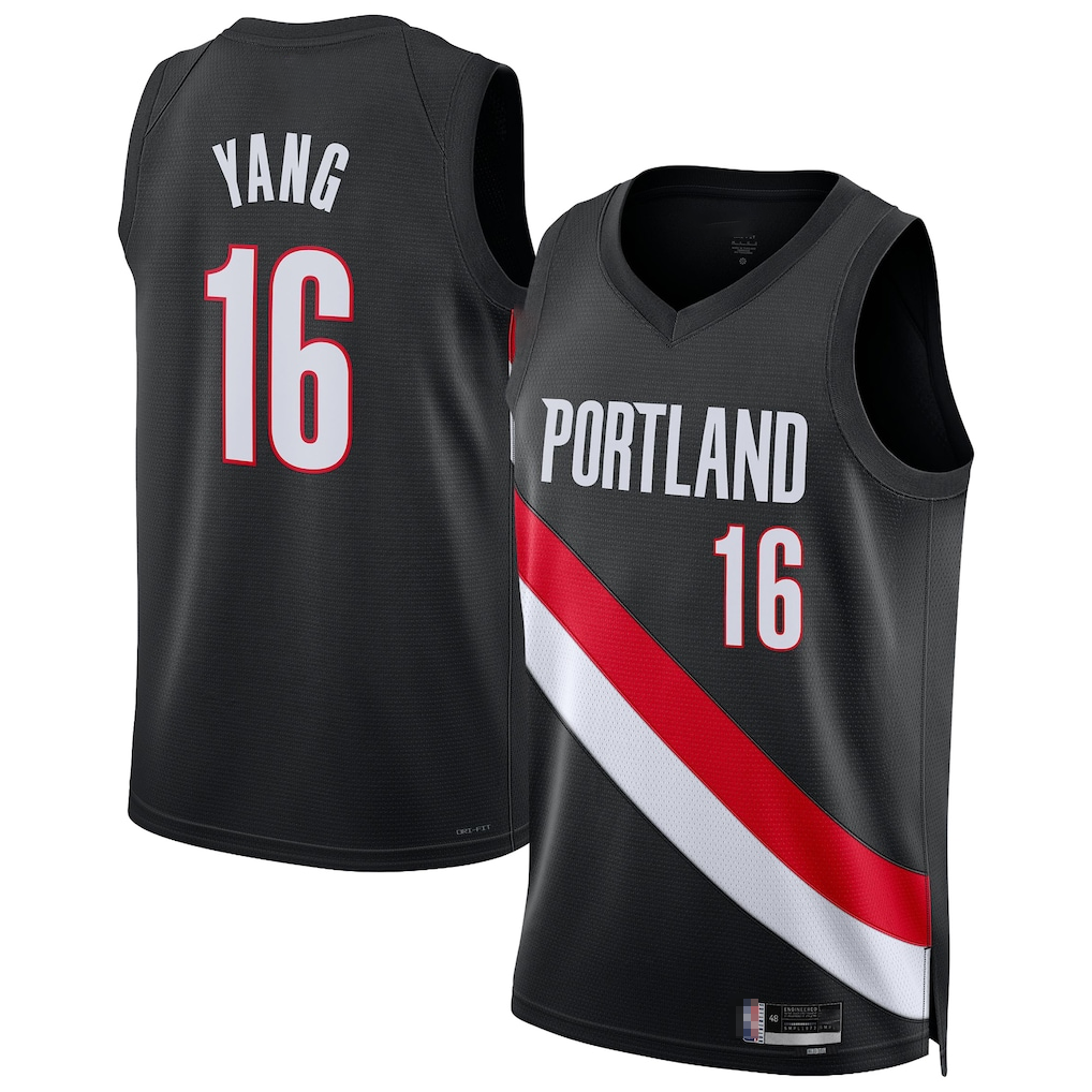 Kdoa PT.Blazers #16 Yang Hansen Black Swingman Jerseys - Icon Edition