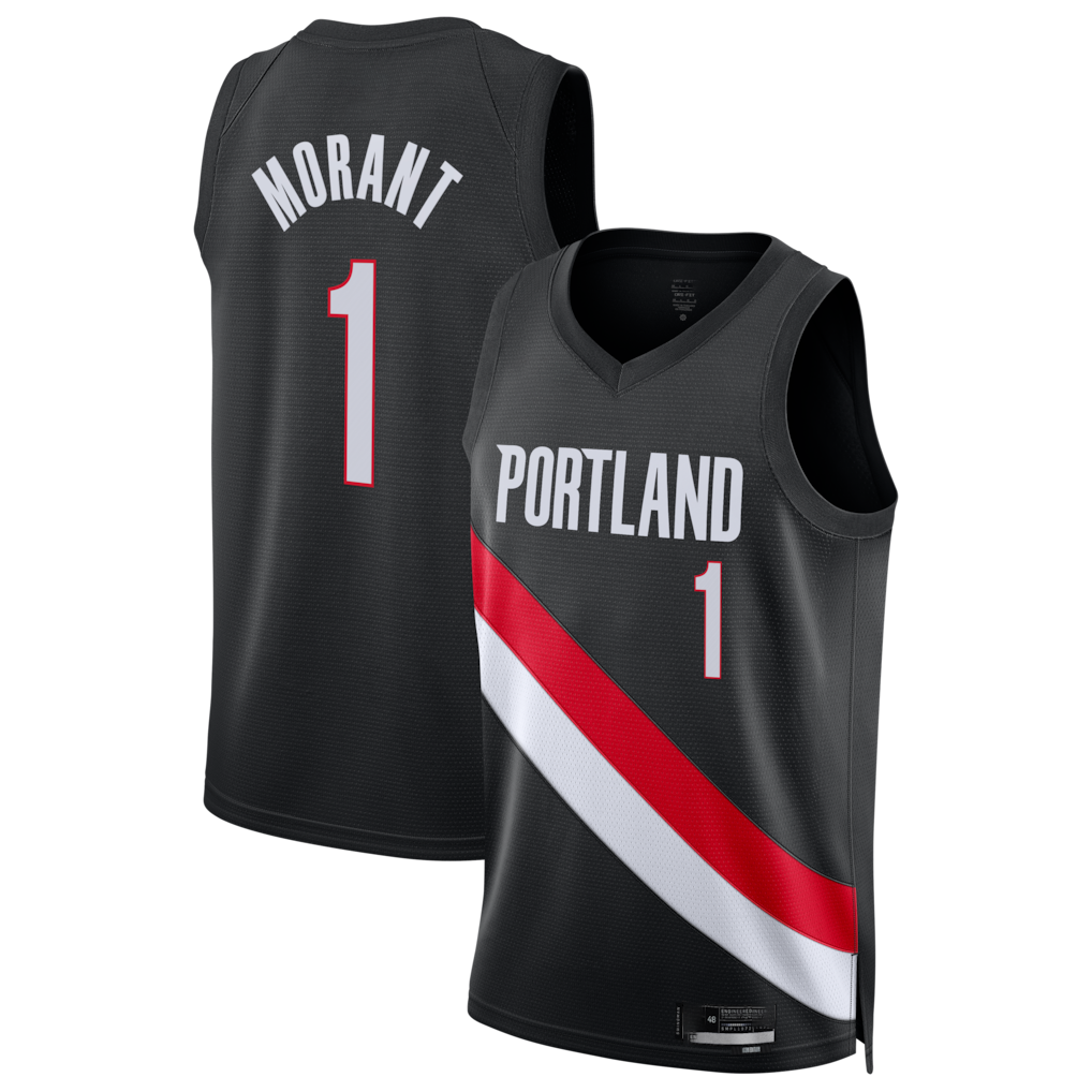 Kdoa PT.Blazers #1 Ja Morant Black Swingman Jerseys - Icon Edition