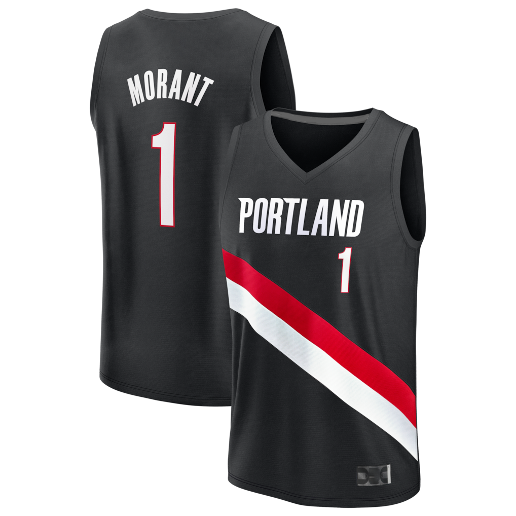 Kdoa PT.Blazers #1 Ja Morant Fanatics Black Fast Break Jerseys - Icon Edition