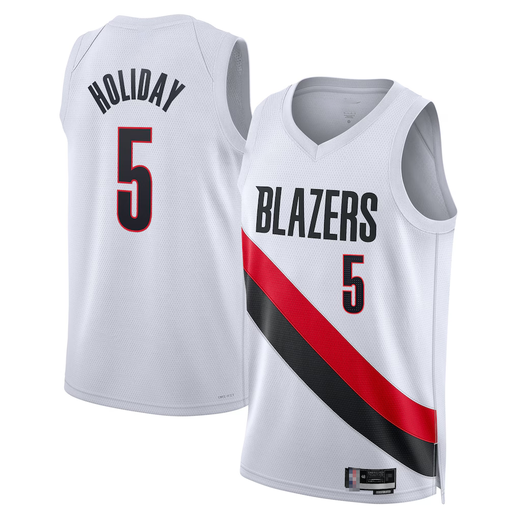 Kdoa PT.Blazers #5 Jrue Holiday White Swingman Jerseys - Association Edition