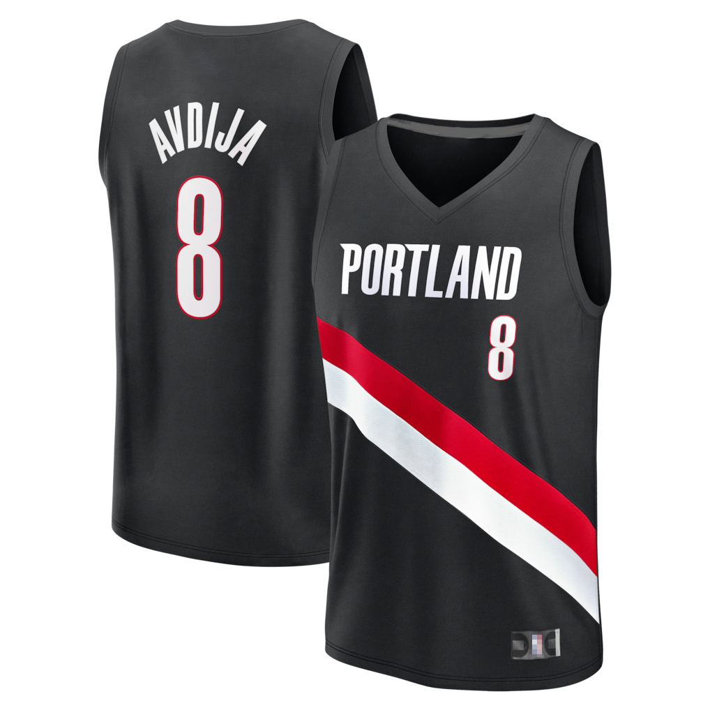 Kdoa PT.Blazers #8 Deni Avdija Fanatics Black Fast Break Replica Jerseys - Icon Edition