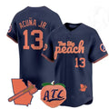 Kdoa A.Braves #13 Ronald Acuna Jr. NavyThe Big Peach Vapor Stitches Personalized Jersey