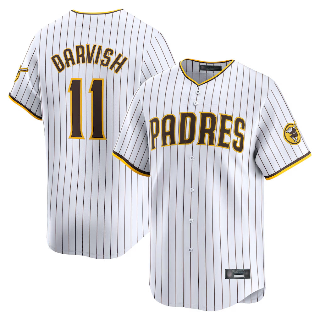 Kdoa S.Diego Padres #11 Yu Darvish Player White Home Limited Stitched Jerseys