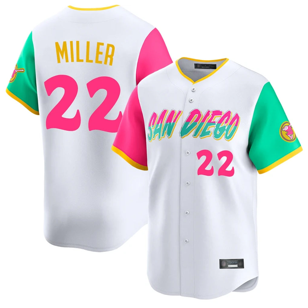 Kdoa S.Diego Padres #22 Mason Miller Player White City Connect Home Limited Stitched Jerseys