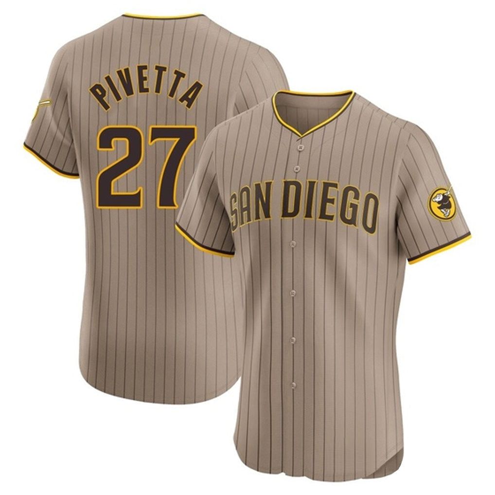 Kdoa S.Diego Padres #27 Nick Pivetta Player Khaki Home Limited Elite Stitched Jerseys