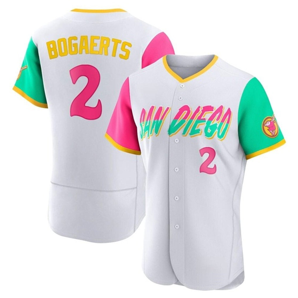 Kdoa S.Diego Padres #2 Xander Bogaerts Player White City Connect Home Limited Elite Stitched Jerseys