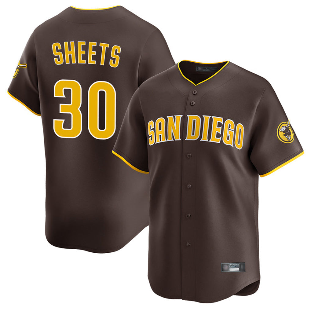 Kdoa S.Diego Padres #30 Gavin Sheets Player Brown Home Limited Stitched Jerseys