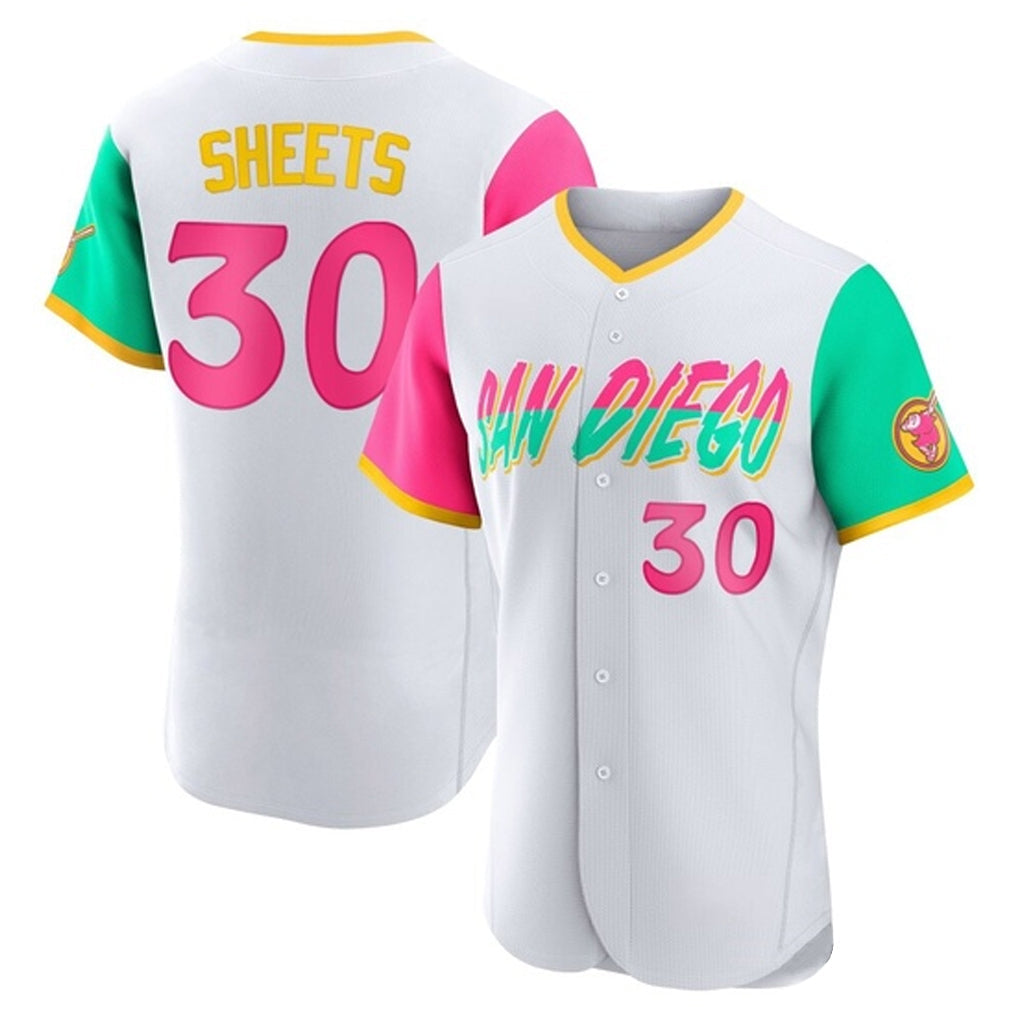Kdoa S.Diego Padres #30 Gavin Sheets Player White City Connect Home Limited Elite Stitched Jerseys
