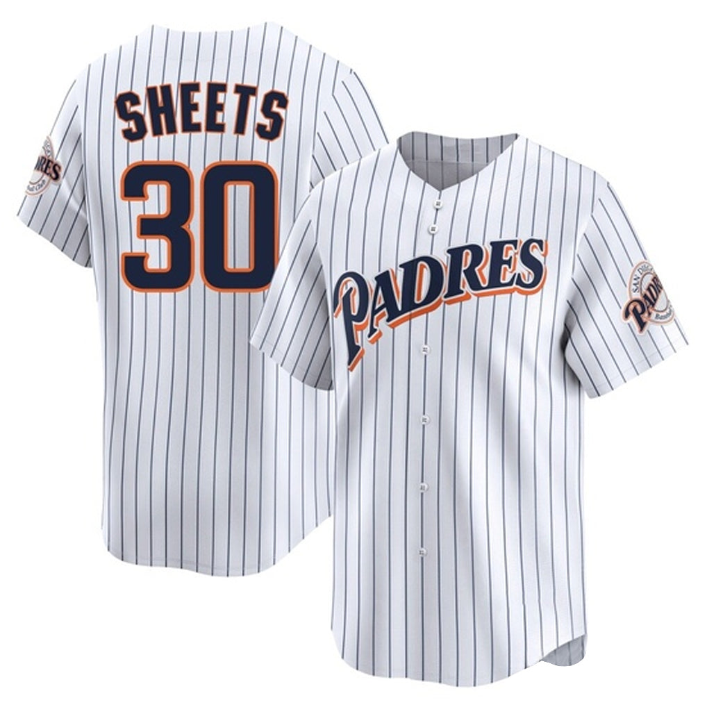 Kdoa S.Diego Padres #30 Gavin Sheets Player White Cooperstown Collection Limited Home Stitched Jerseys