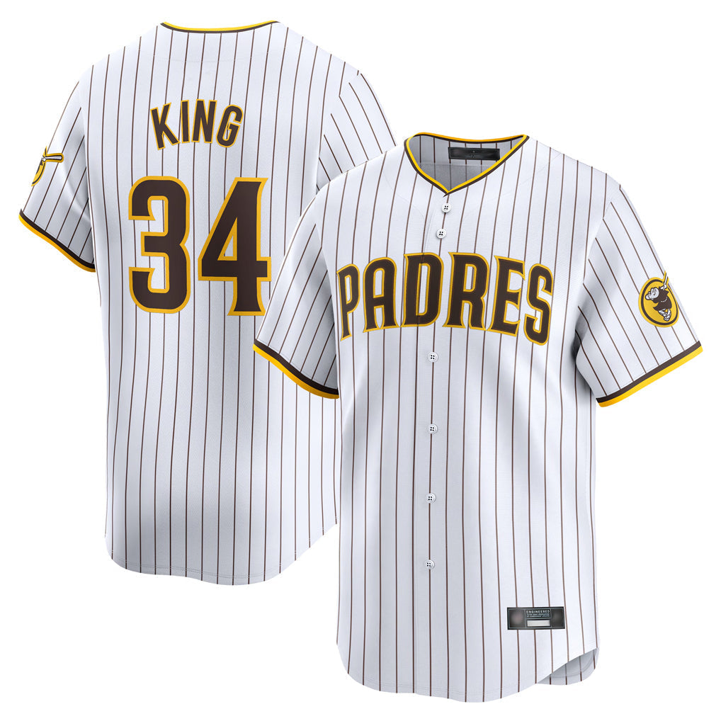 Kdoa S.Diego Padres #34 Michael King Player White Home Limited Stitched Jerseys