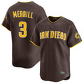 Kdoa S.Diego Padres #3 Jackson Merrill Player Brown Home Limited Stitched Jerseys