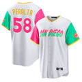 Kdoa S.Diego Padres #58 Wandy Peralta Player White City Connect Home Game Stitched Jerseys