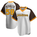 Kdoa S.Diego Padres #58 Wandy Peralta Player White Home Cooperstown Collection Replica Game Stitched Jerseys