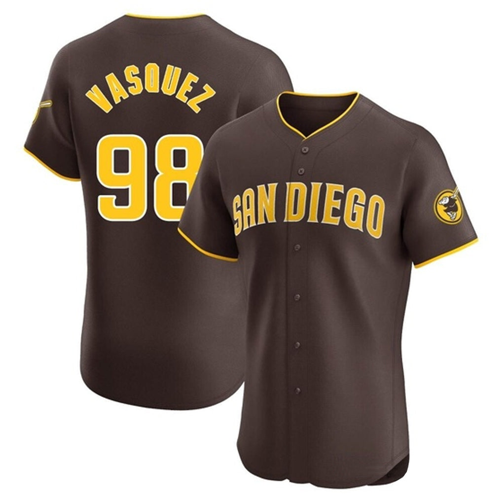 Kdoa S.Diego Padres #98 Randy Vasquez Player Brown Home Limited Elite Stitched Jerseys