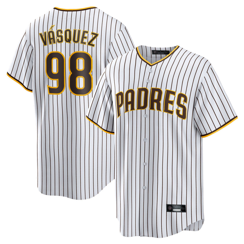 Kdoa S.Diego Padres #98 Randy Vasquez Player White Home Game Stitched Jerseys