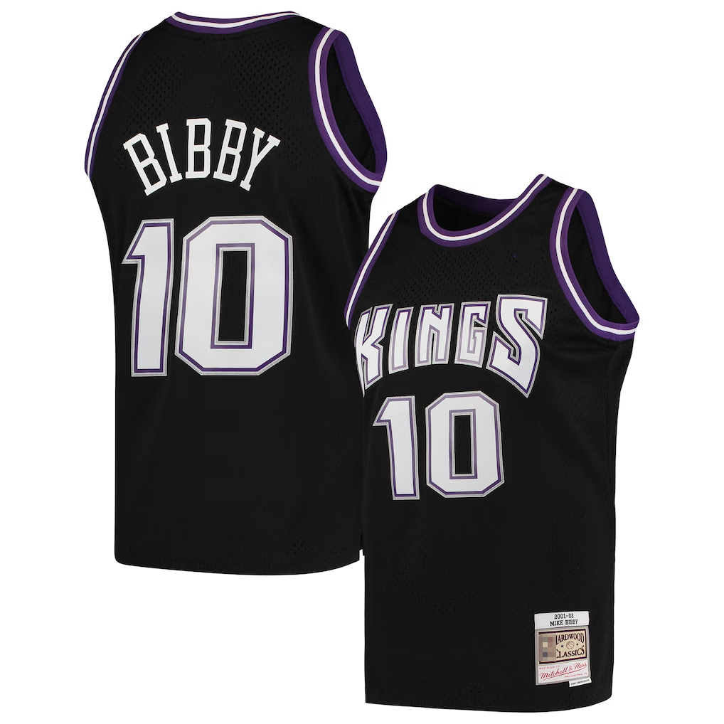 Kdoa S.Kings #10 Mike Bibby Mitchell & Ness Black Hardwood Classics Swingman Jerseys