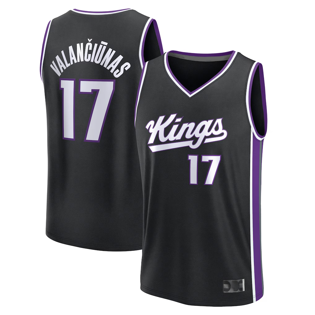 Kdoa S.Kings #17 Jonas Valan?i¨±nas Fanatics Black Fast Break Replica Jerseys - Icon Edition