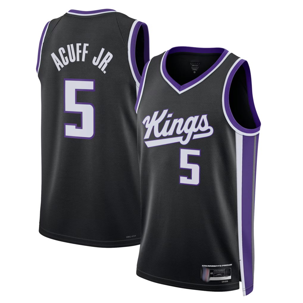 Kdoa S.Kings #5 Darius Acuff Jr. Black Swingman Jerseys - Icon Edition