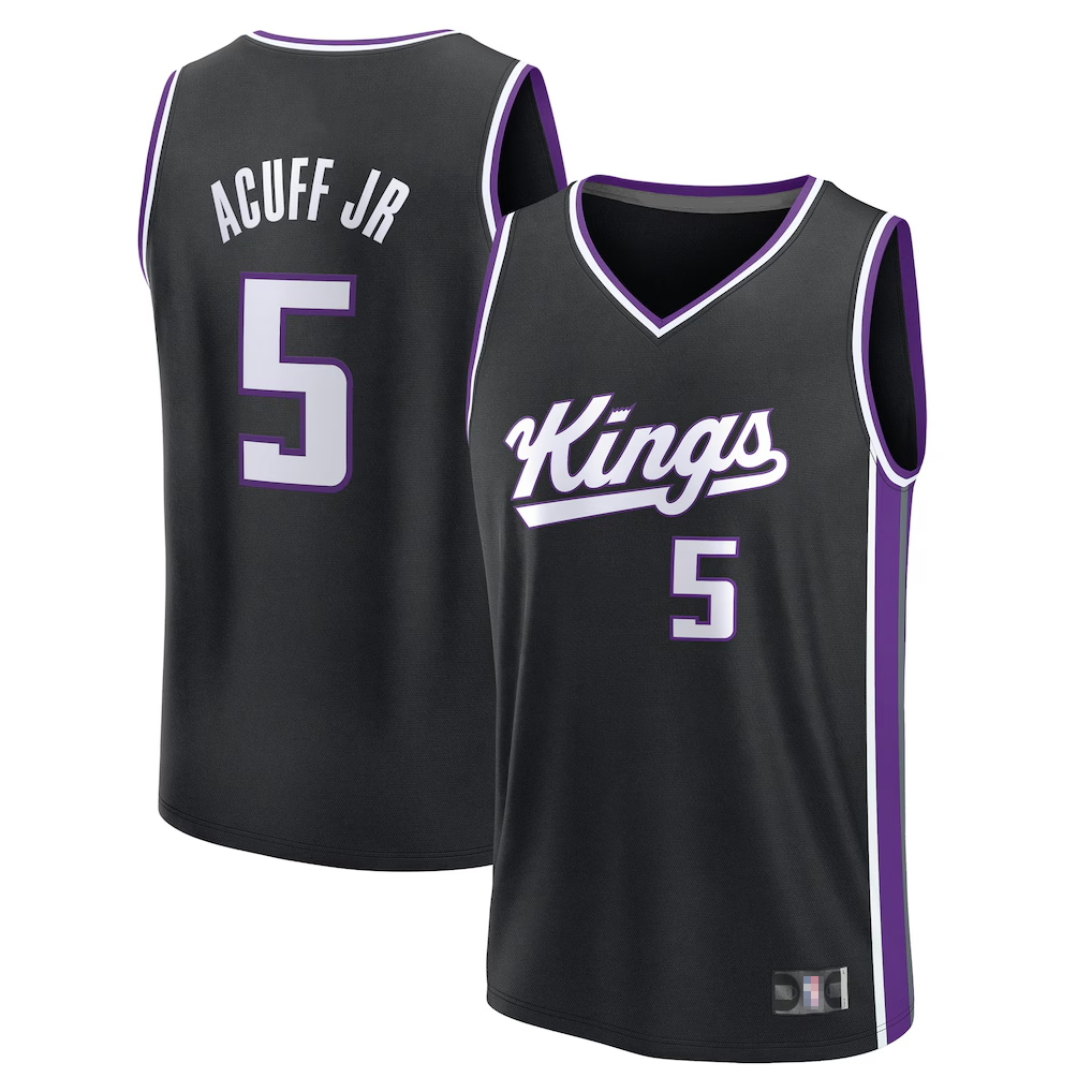 Kdoa S.Kings #5 Darius Acuff Jr. Fanatics Black 2026 Draft First Round Pick Fast Break Jerseys - Icon Edition