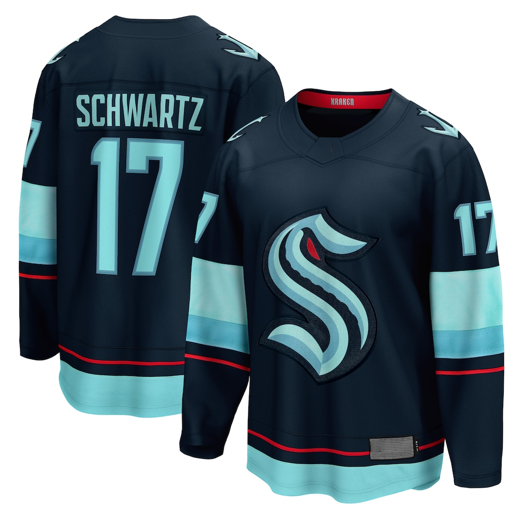 Kdoa S.Kraken #17 Jaden Schwartz Navy Home Breakaway Player Jerseys