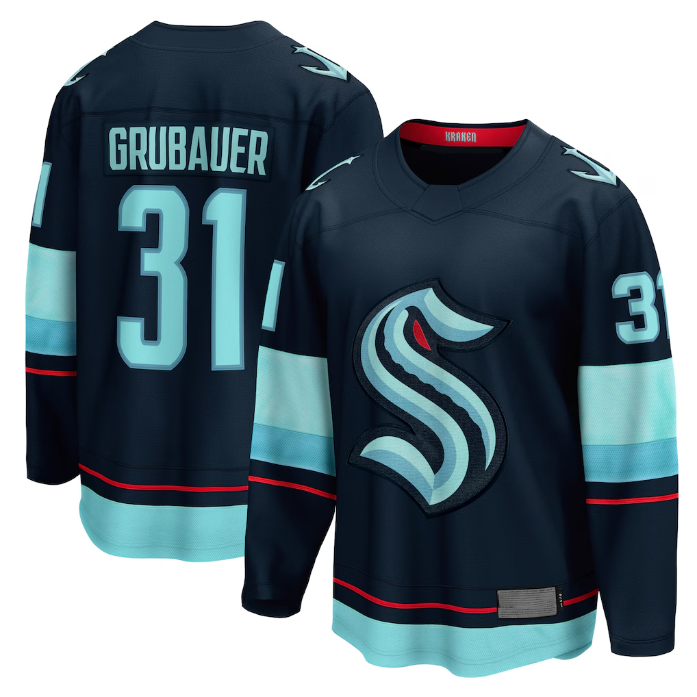 Kdoa S.Kraken #31 Philipp Grubauer Navy Home Breakaway Player Jerseys