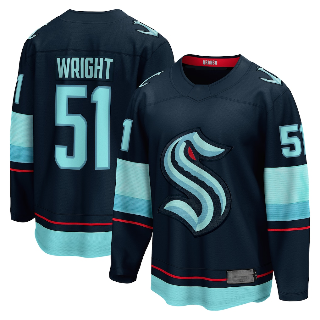 Kdoa S.Kraken #51 Shane Wright Deep Sea Blue Home Breakaway Player Jerseys