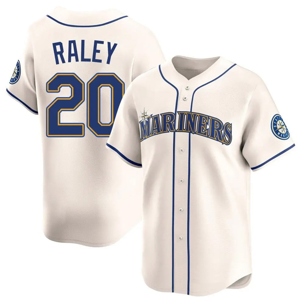 Kdoa S.Mariners #20 Luke Raley Player Cream Home Limited Stitched Jerseys
