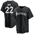 Kdoa S.Mariners #22 Bryan Woo Player Black Home Limited Stitched Jerseys