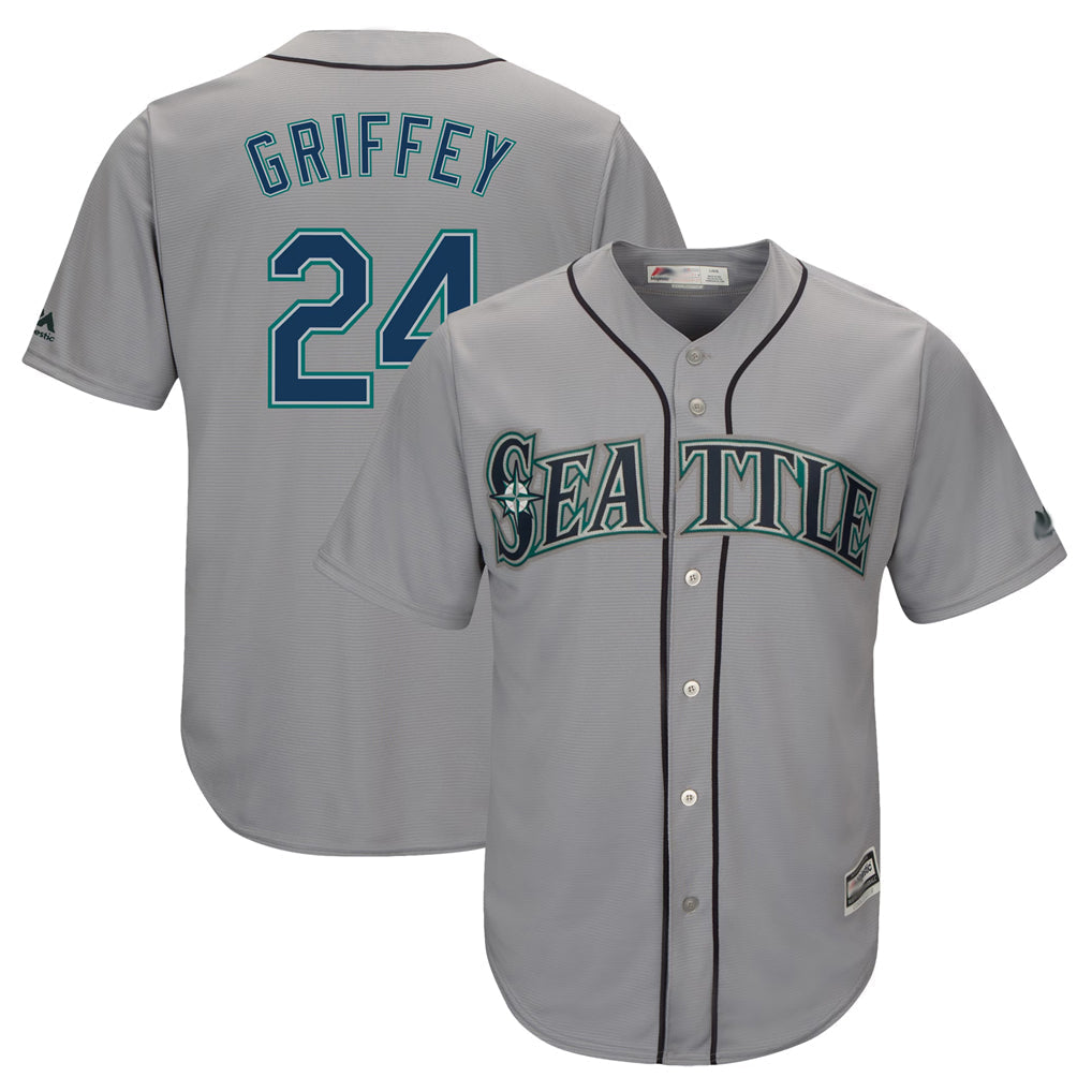 Kdoa S.Mariners #24 Ken Griffey Jr Player Gray Cool Base Home Game Stitched Jerseys