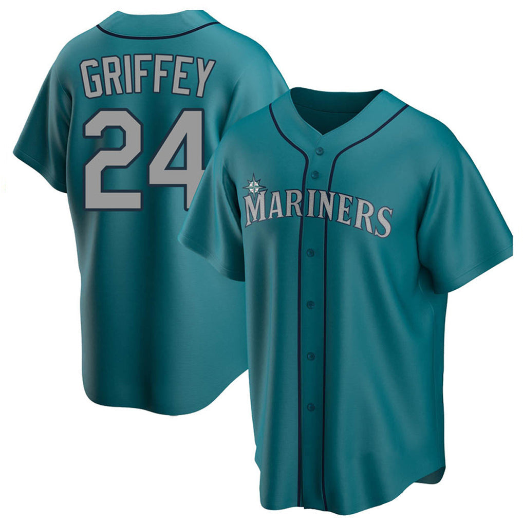 Kdoa S.Mariners #24 Ken Griffey Jr Player Teal Home Game Stitched Jerseys