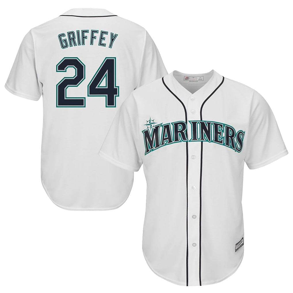 Kdoa S.Mariners #24 Ken Griffey Jr Player White Cool Base Home Game Stitched Jerseys