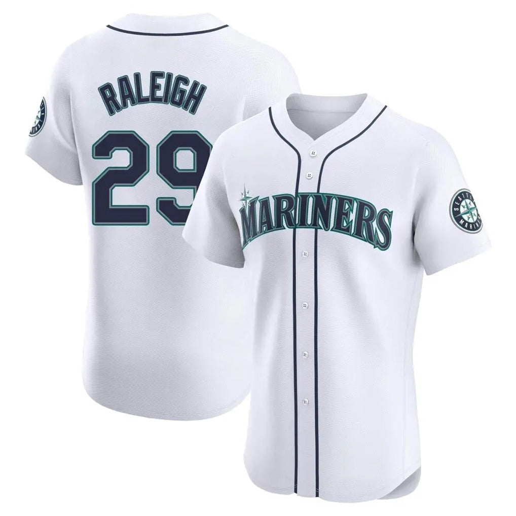 Kdoa S.Mariners #29 Cal Raleigh Player White Home Limited Elite Stitched Jerseys