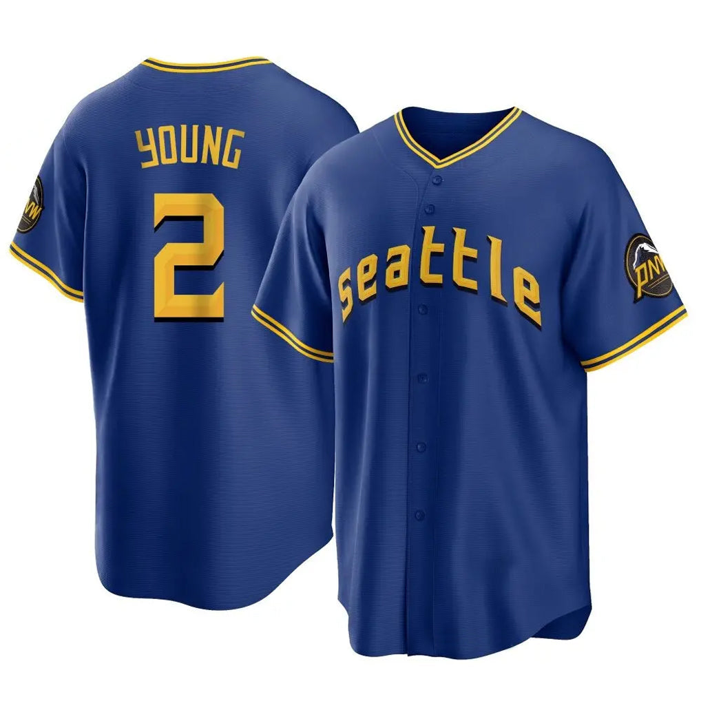 Kdoa S.Mariners #2 Cole Young Player Royal City Connect Home Game Stitched Jerseys
