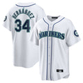 Kdoa S.Mariners #34 Felix Hernandez Player White Home Game Stitched Jerseys