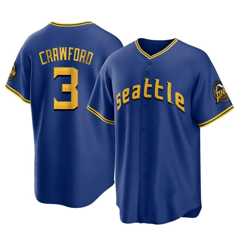 Kdoa S.Mariners #3 J.P. Crawford Player Royal City Connect Home Game Stitched Jerseys