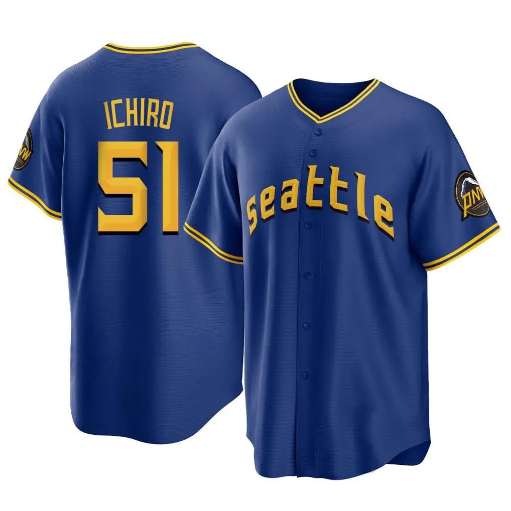 Kdoa S.Mariners #51 Ichiro Suzuki Player Royal City Connect Home Game Stitched Jerseys