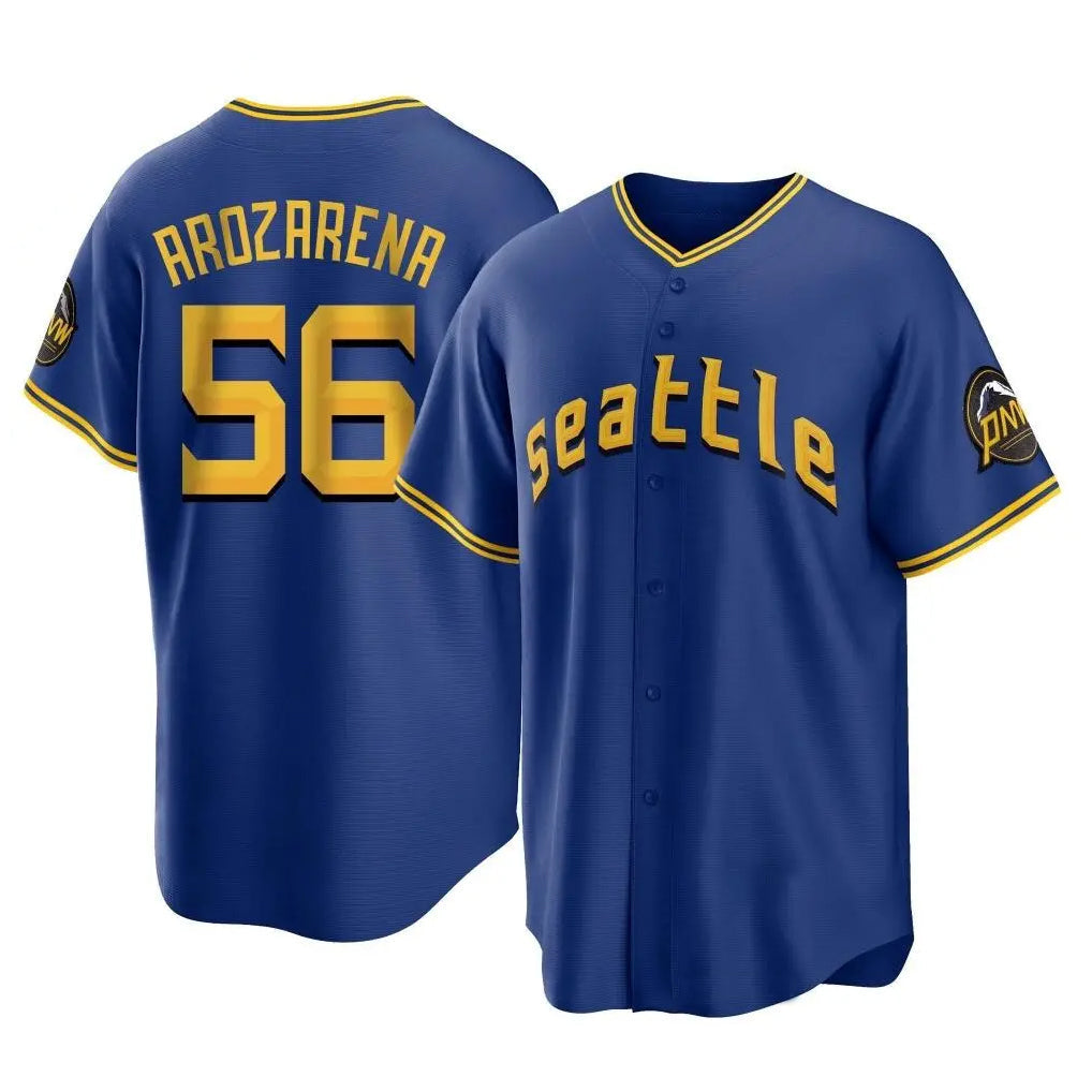 Kdoa S.Mariners #56 Randy Arozarena Player Royal Home Game Stitched Jerseys