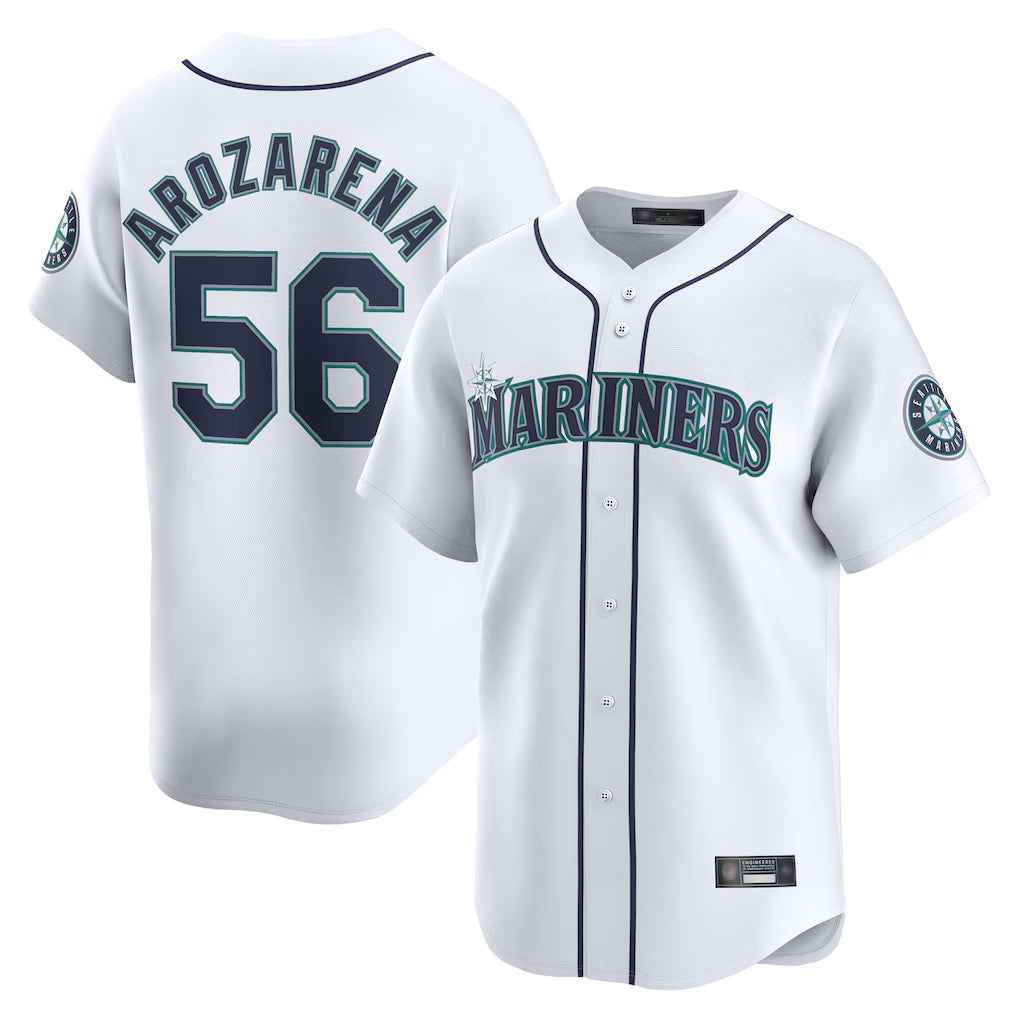 Kdoa S.Mariners #56 Randy Arozarena Player White Home Limited Stitched Jerseys