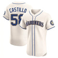 Kdoa S.Mariners #58 Luis Castillo Player Cream Home Limited Elite Stitched Jerseys