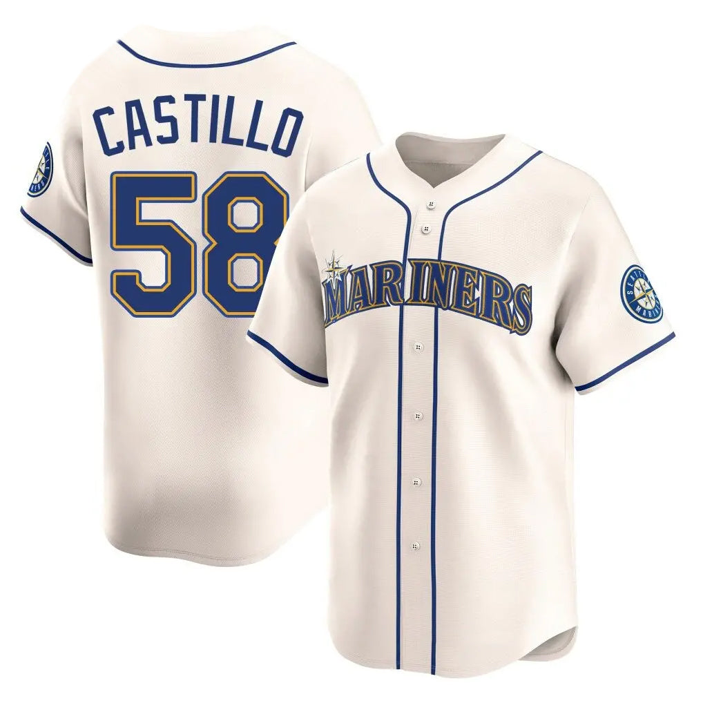 Kdoa S.Mariners #58 Luis Castillo Player Cream Home Limited Stitched Jerseys