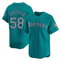 Kdoa S.Mariners #58 Luis Castillo Player Teal Home Limited Stitched Jerseys