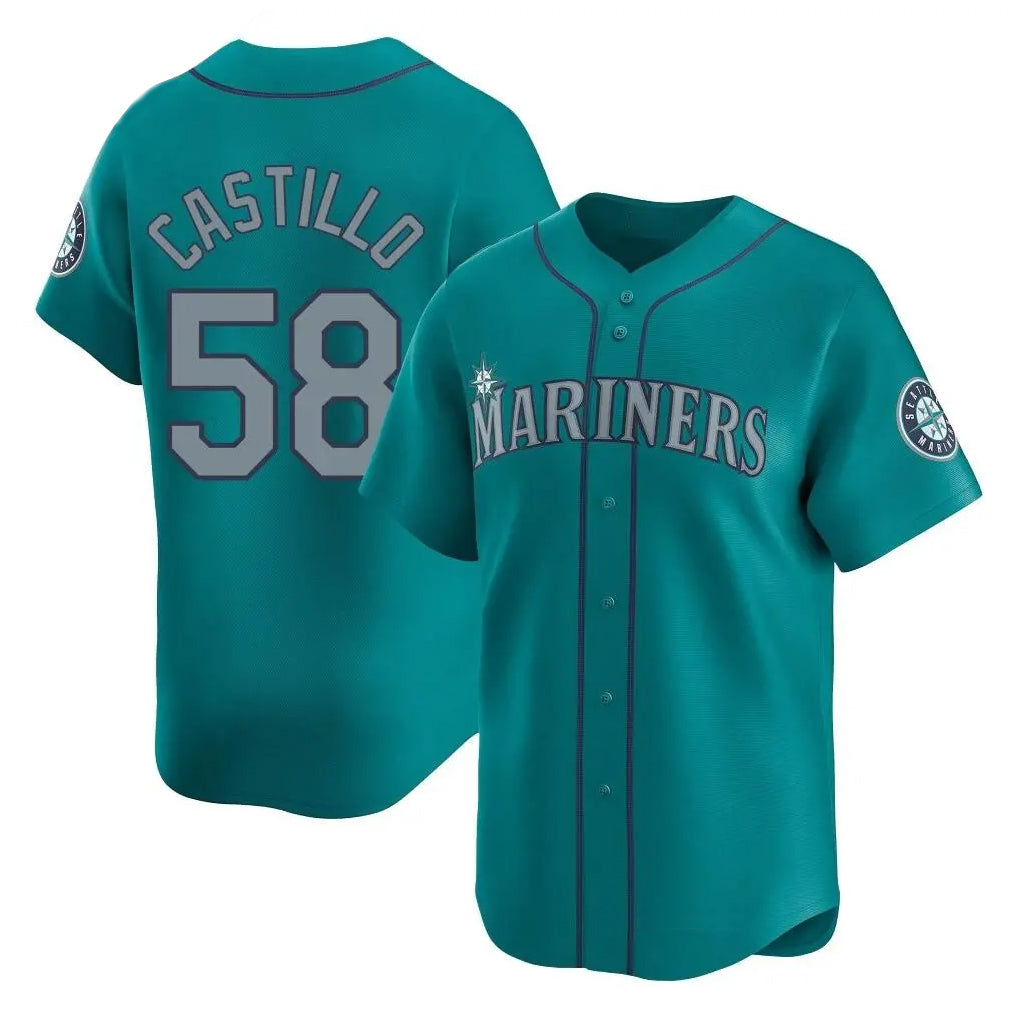 Kdoa S.Mariners #58 Luis Castillo Player Teal Home Limited Stitched Jerseys