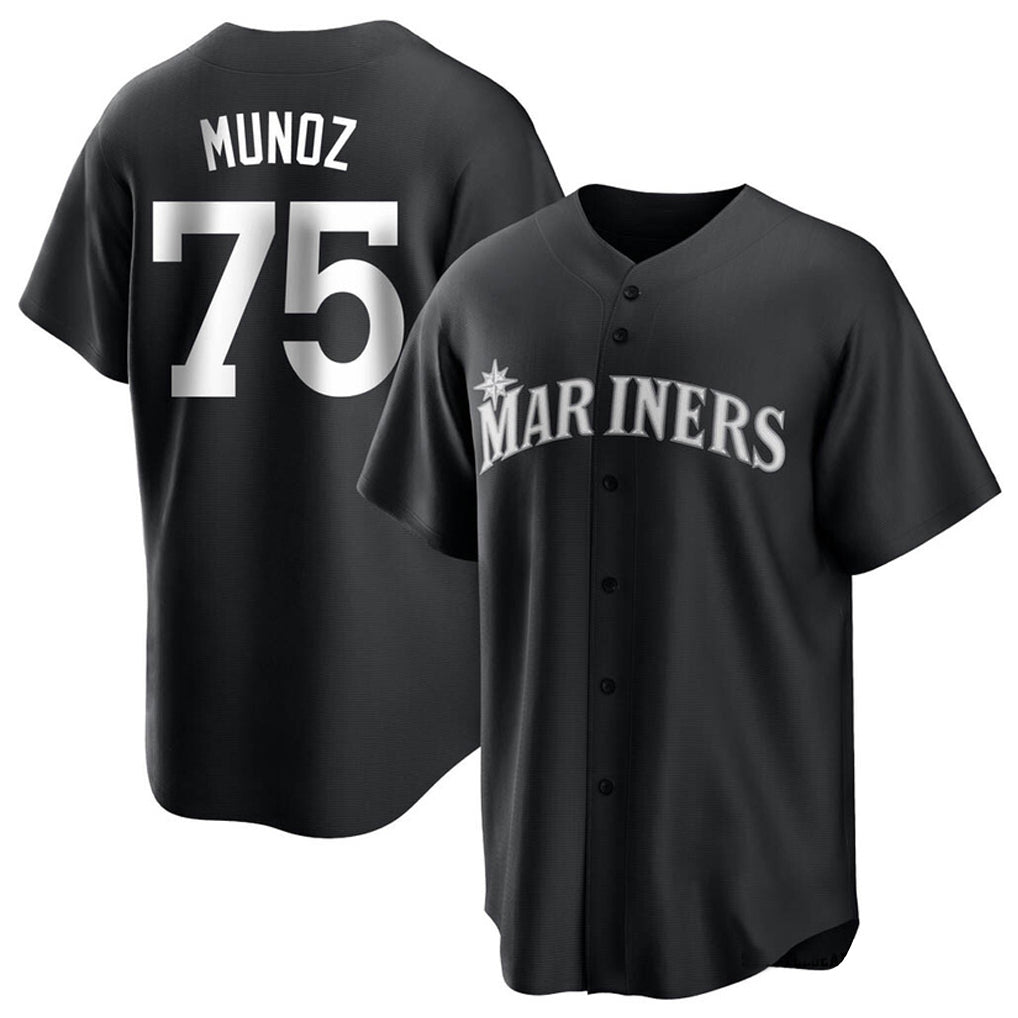 Kdoa S.Mariners #75 Andres Munoz Player Black Home Limited Stitched Jerseys
