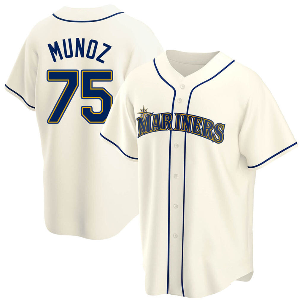 Kdoa S.Mariners #75 Andres Munoz Player Cream Home Game Stitched Jerseys