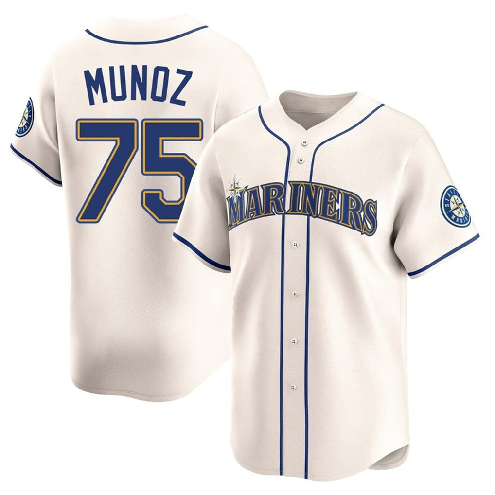 Kdoa S.Mariners #75 Andres Munoz Player Cream Home Limited Stitched Jerseys