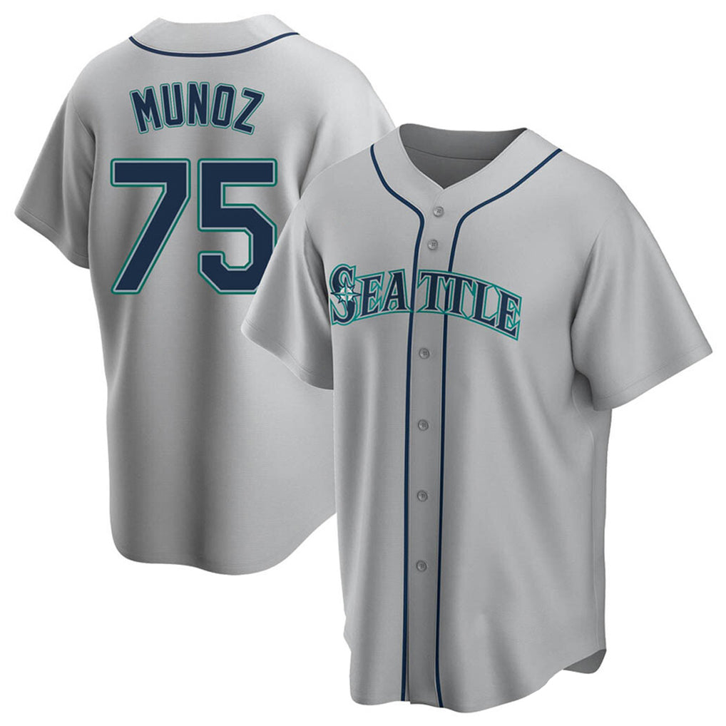 Kdoa S.Mariners #75 Andres Munoz Player Gray Home Game Stitched Jerseys