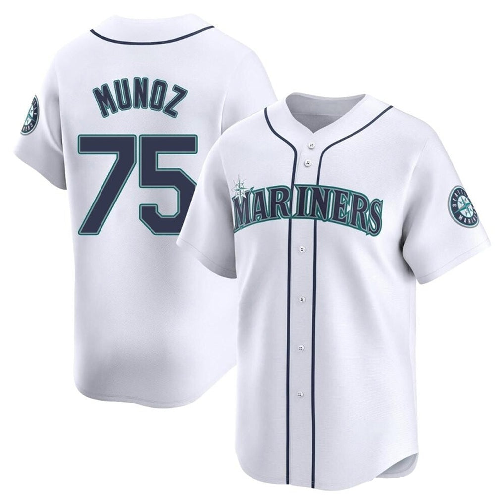 Kdoa S.Mariners #75 Andres Munoz Player White Home Limited Stitched Jerseys