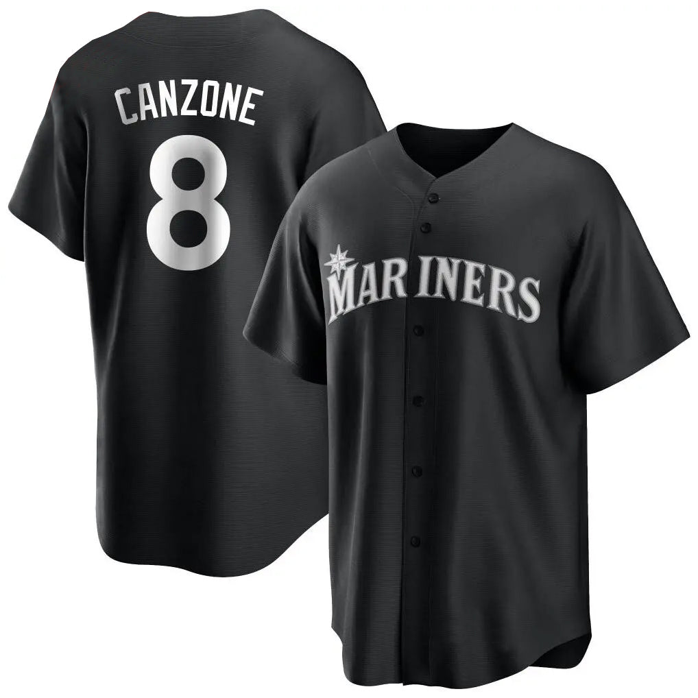 Kdoa S.Mariners #8 Dominic Canzone Player Black Home Limited Stitched Jerseys